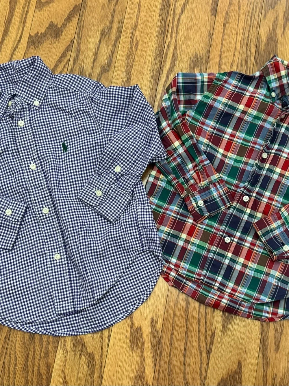 Ralph Lauren Toddler Boys 2T Button Down Shirt Bundle Gingham Plaid Oxford